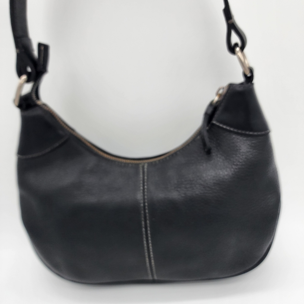Dooney & Bourke Y2K Small Black Pebbled Leather Hobo Bag - Picture 9 of 16